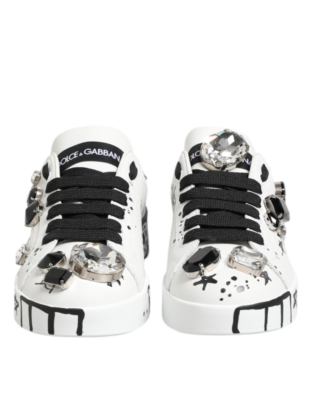 White Portofino Crystal Sneakers  Shoes