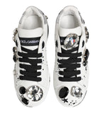 White Portofino Crystal Sneakers  Shoes
