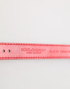 Red Exotic Leather Gold Tone Metal Buckle Women Armband