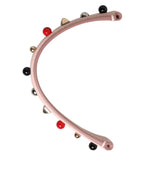 Light Pink Embellished Leather Bag Handle  Shoulder Strap