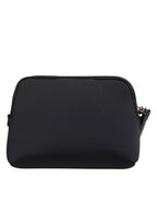 Black Solid Nylon DG LogoPrint Clutch Zip Borse Pouch Bag