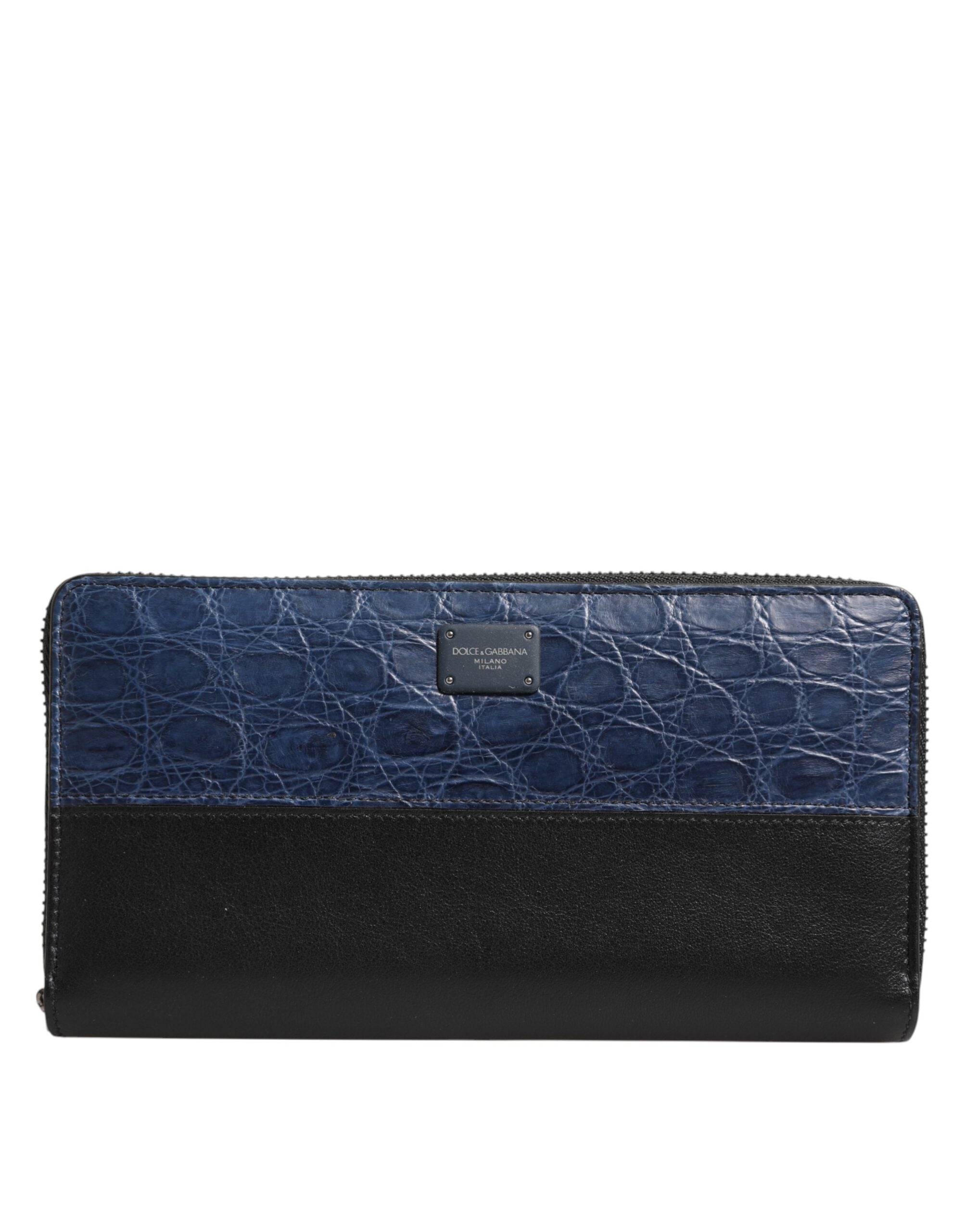 Black Blue Exotic Leather Men Continental Clutch Wallet
