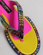 Multicolor Rhinestone Flip Flop Flat Sandals Shoes