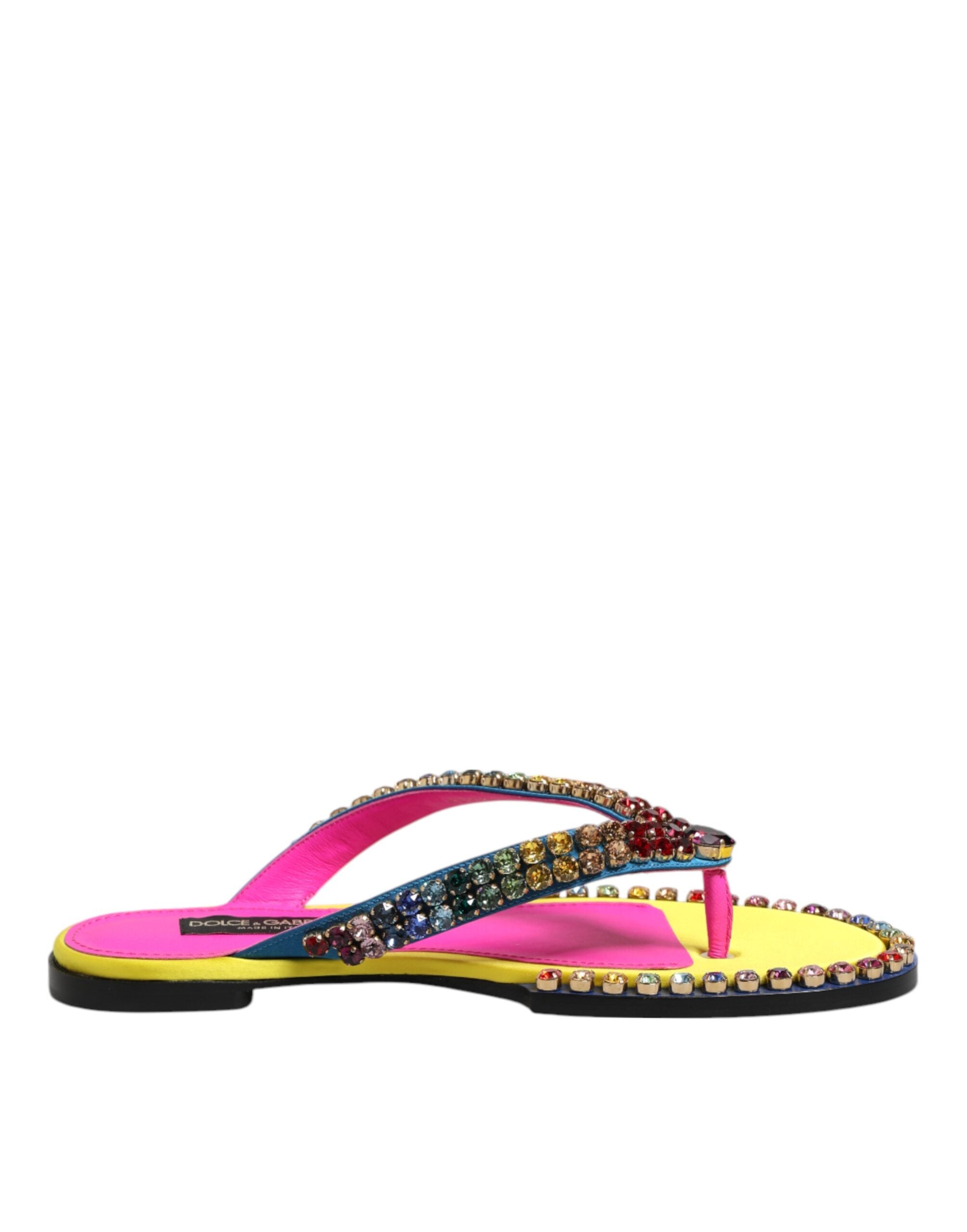 Multicolor Rhinestone Flip Flop Flat Sandals Shoes