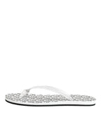 Black White Logo Beachwear Flats Slipper Shoes