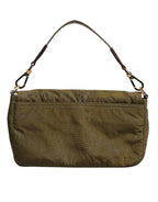 Dark Green Nylon Logo Plaque Shoulder Strap Borse Bag