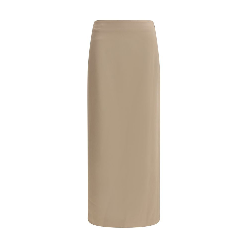 Gray Acetate Midi Skirt