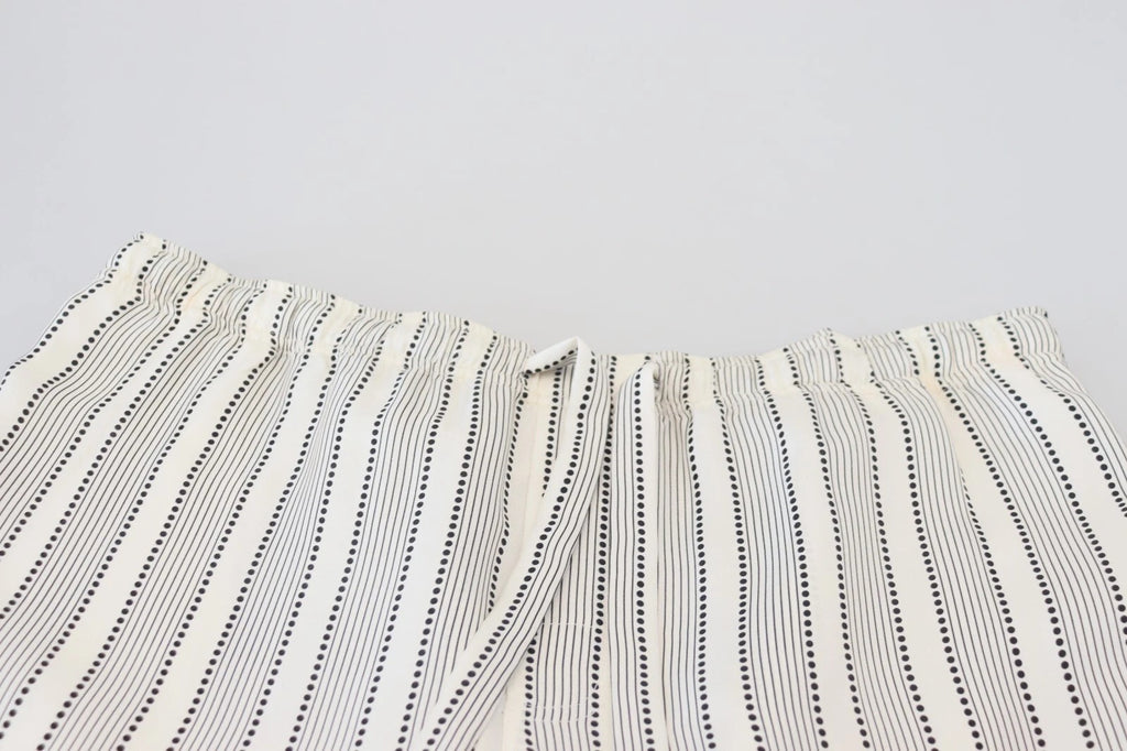 White Stripes Silk Lounge Trouser Pants