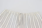 White Stripes Silk Lounge Trouser Pants