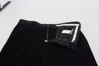 Black Stretch Cotton Slim Trousers Chino Pants
