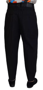 Black Cotton Stretch Loose Denim Trouser Jeans
