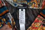 Multicolor Marble Print Satin Trouser Pants
