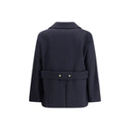 Blue Fleece Wool Coat