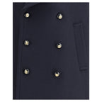 Blue Fleece Wool Coat