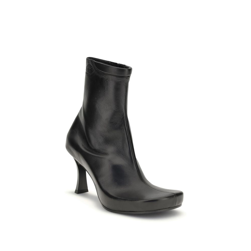 Black Calf Leather Bos Taurus Ankle Boots