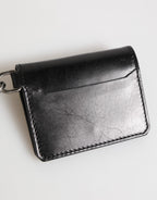 Wallet Black Leather Logo Embossed Key Chain Card Holder Wallet