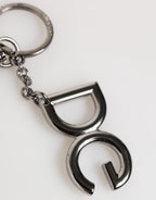 Silver Brass DG Logo Metal Keychain Holder Men Keyring