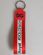 Red Logo Polyester Silver Brass Holder Keychain Keyring