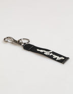 Black White Polyester DG Logo Silver Men Keychain Keyring