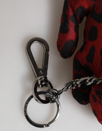 Red Black Polyester Animal Silhouette Keychain Keyring