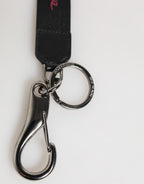 Black Red Polyester DG Logo Silver Men Keychain Keyring