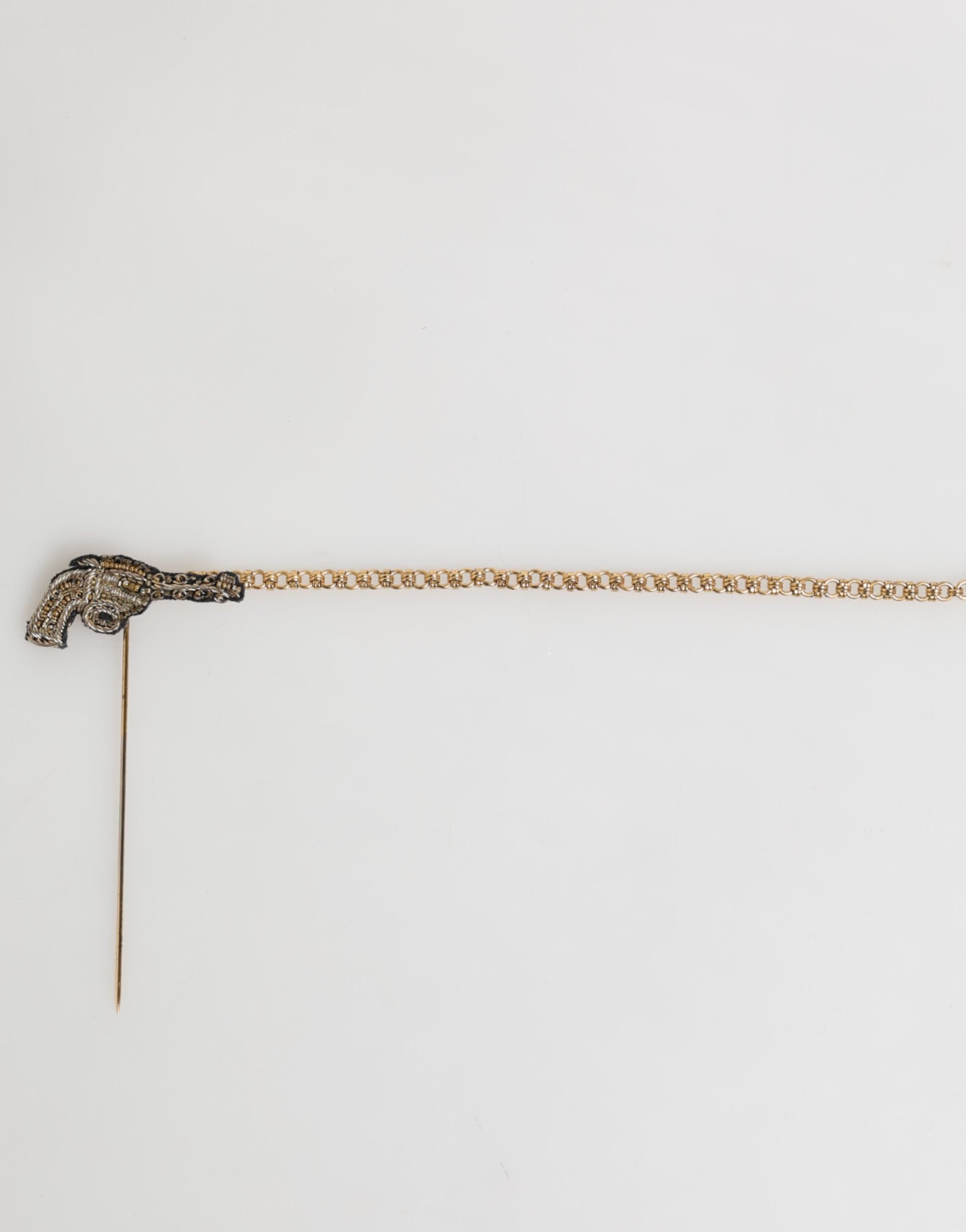 Lapel Pin Brass Copper Revolver Men Accessories Brooch