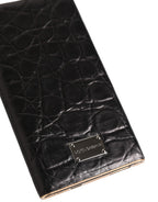 Black Leather Exotic Skin 3000mAh Power Bank Charger USB