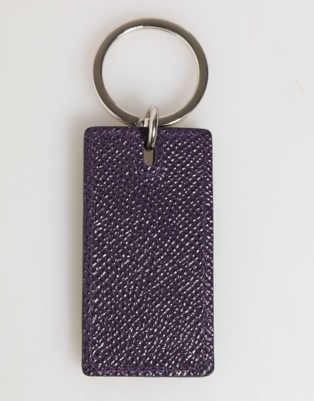 Violet Leather Logo Metal Ring Men Keychain Keyring