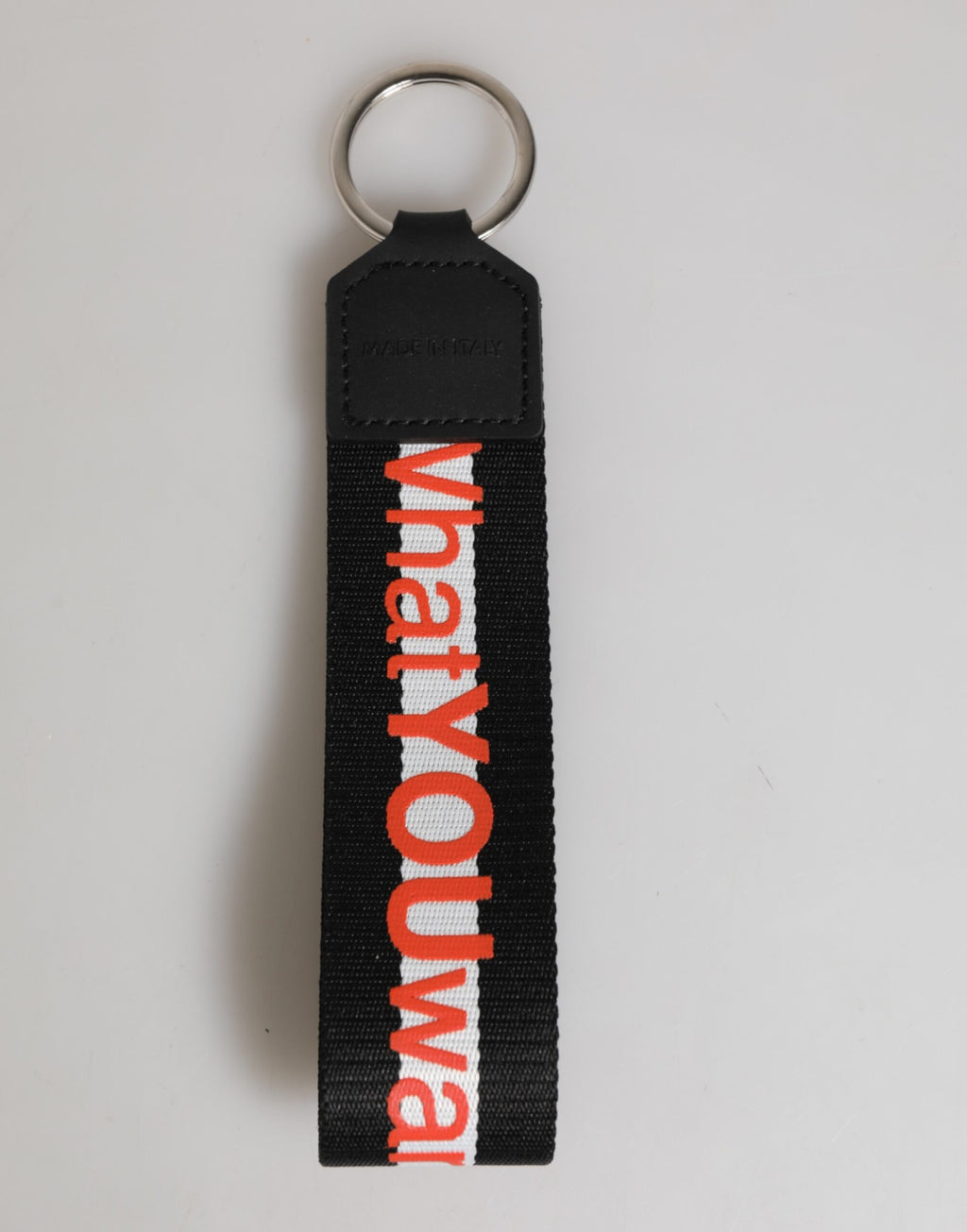 Black Red Logo Polyester Brass Holder Keychain Keyring
