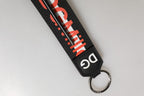 Black Red Logo Polyester Brass Holder Keychain Keyring