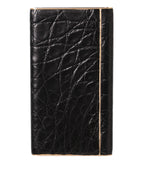 Black Leather Embossed Exotic 3000mAh  Power Bank Charger USB
