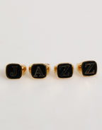 Gold Tone Brass JAZZ Letter Set 4 Pieces Adjustable Ring