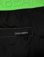 Black Green Logo Waistband Beachwear Short Swimwear