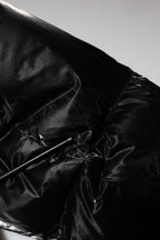 Black Logo Full Zip Hooded Quilted Jacket
