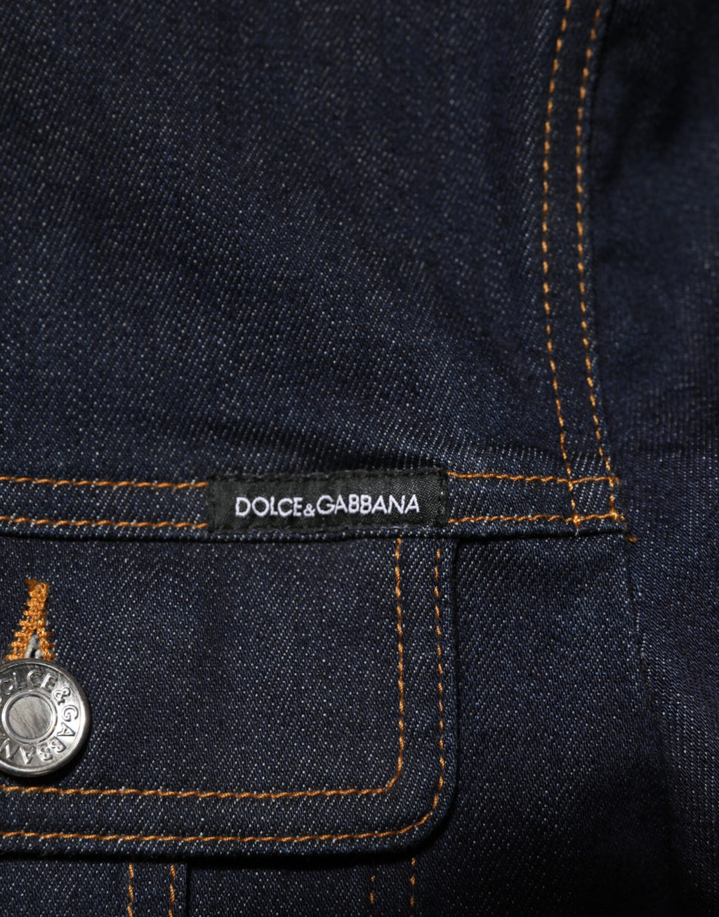 Indigo Blue Denim Slim Fit Logo Patch Jacket