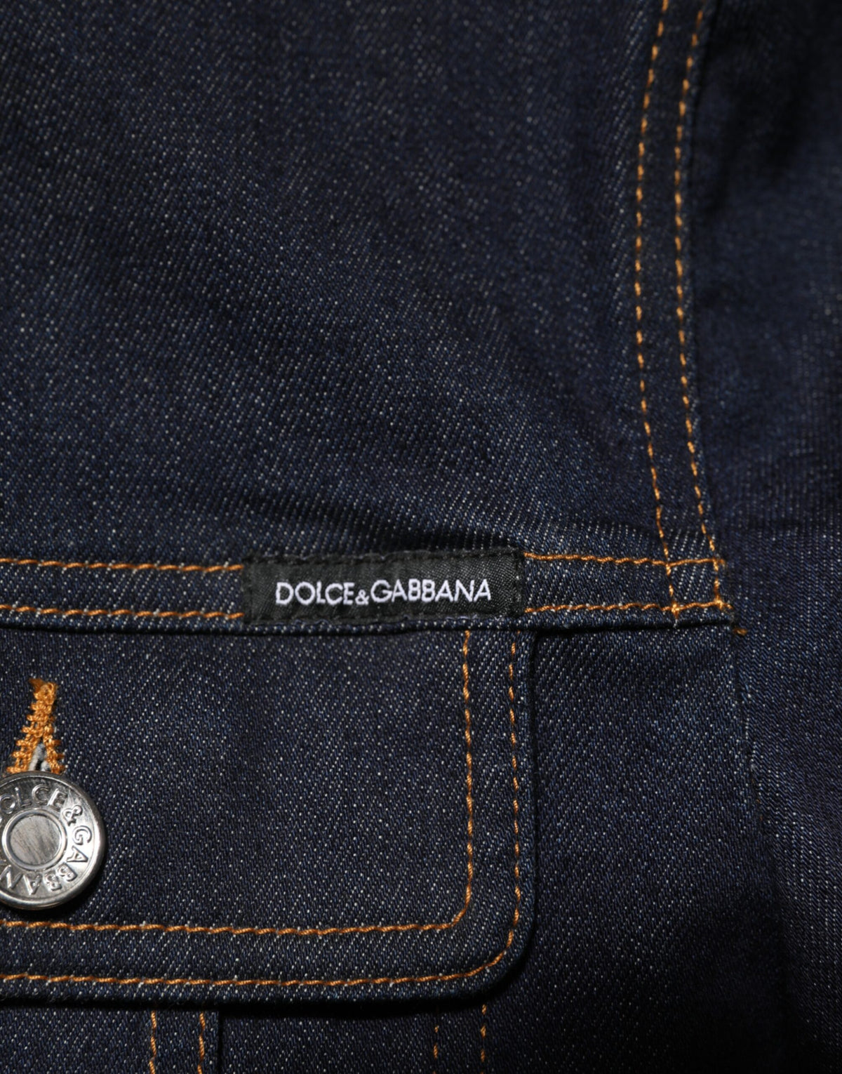 Indigo Blue Denim Slim Fit Logo Patch Jacket