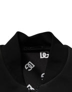 Black Polyester Logo Plaque Bomber Jacket