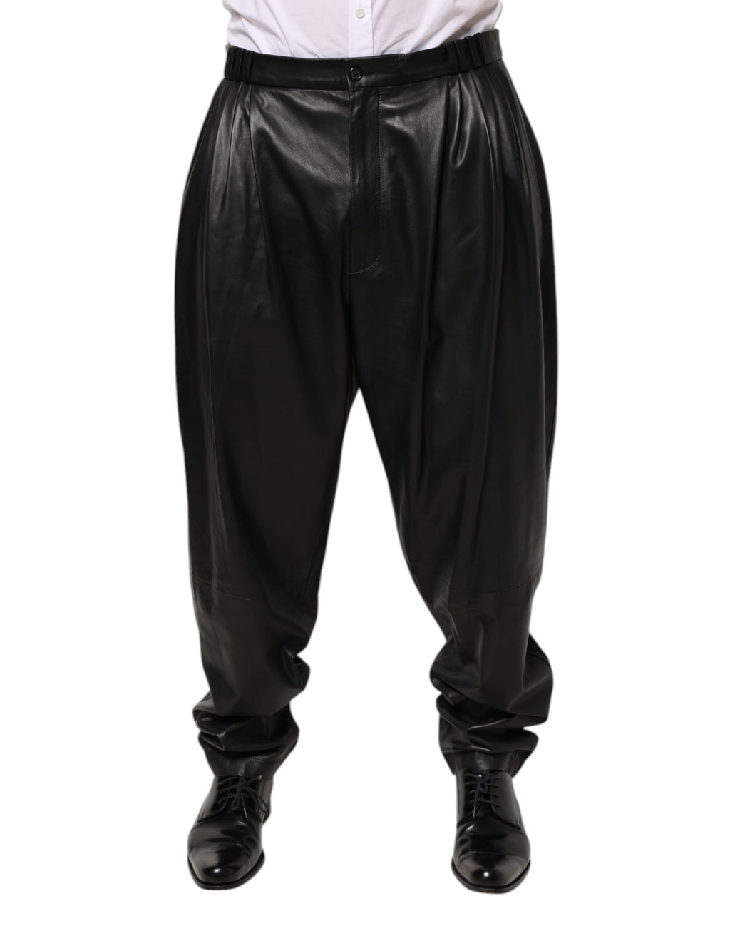Black Lamb Leather Trousers Men Pants