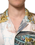 Multicolor Silk Opera Print Men Casual Shirt