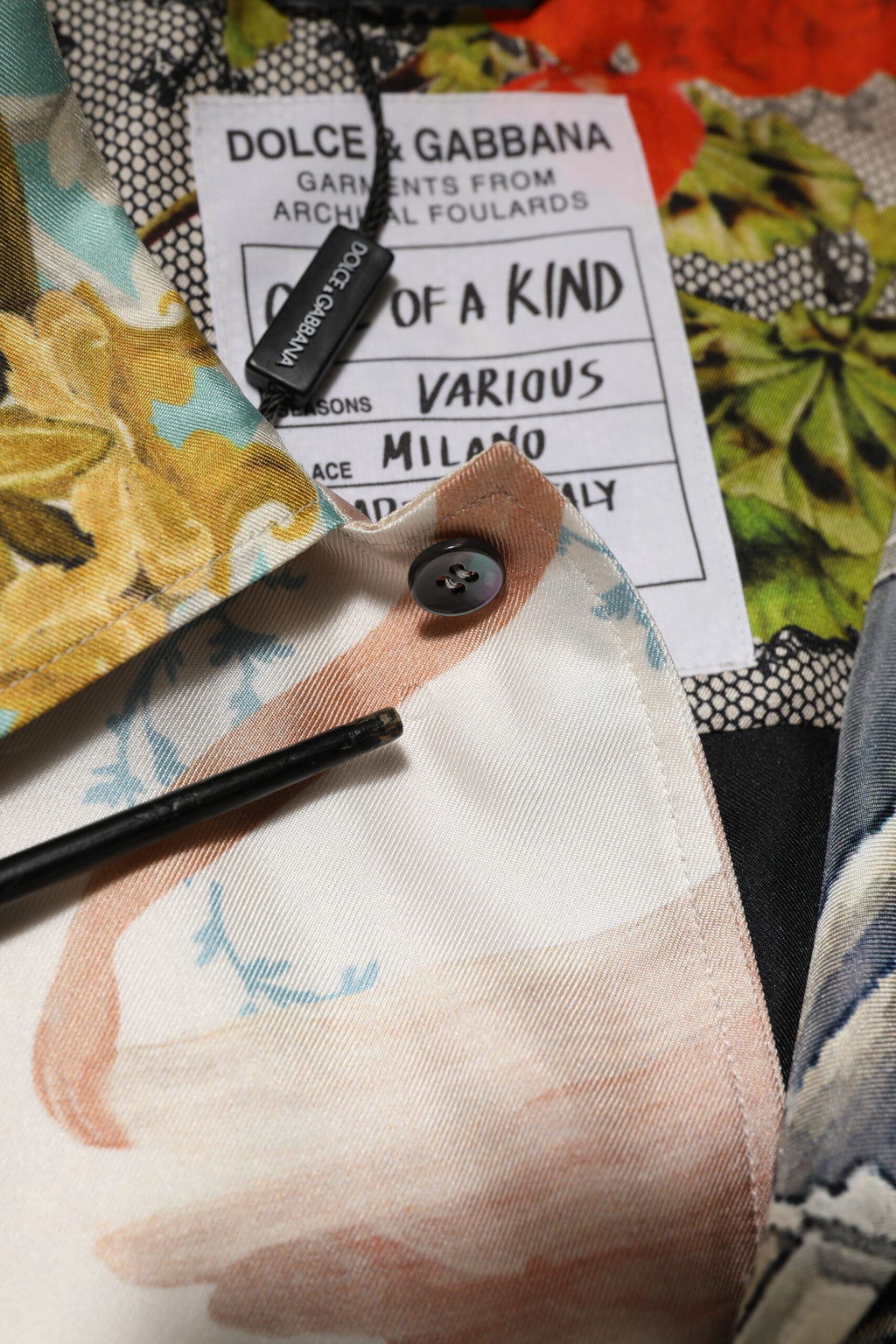 Multicolor Silk Opera Print Men Casual Shirt