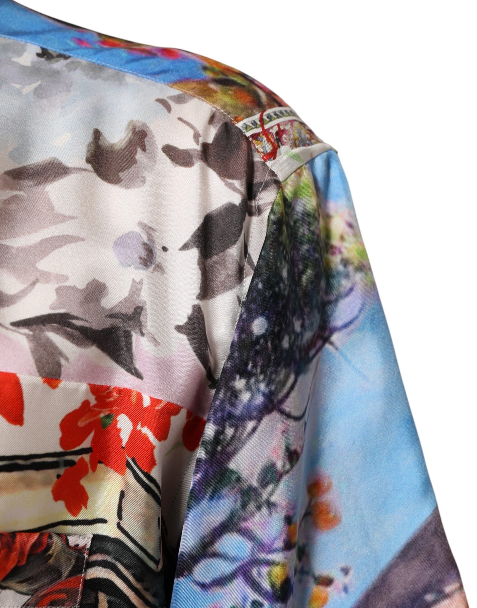 Multicolor Printed Casual Short Sleeve Shirt