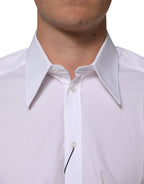 White Cotton Slim Fit Dress Formal Men Shirt