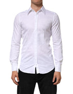 White Cotton MARTINI Paisley Jacquard Shirt