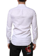 White Cotton MARTINI Paisley Jacquard Shirt