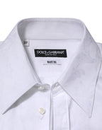 White Cotton MARTINI Paisley Jacquard Shirt