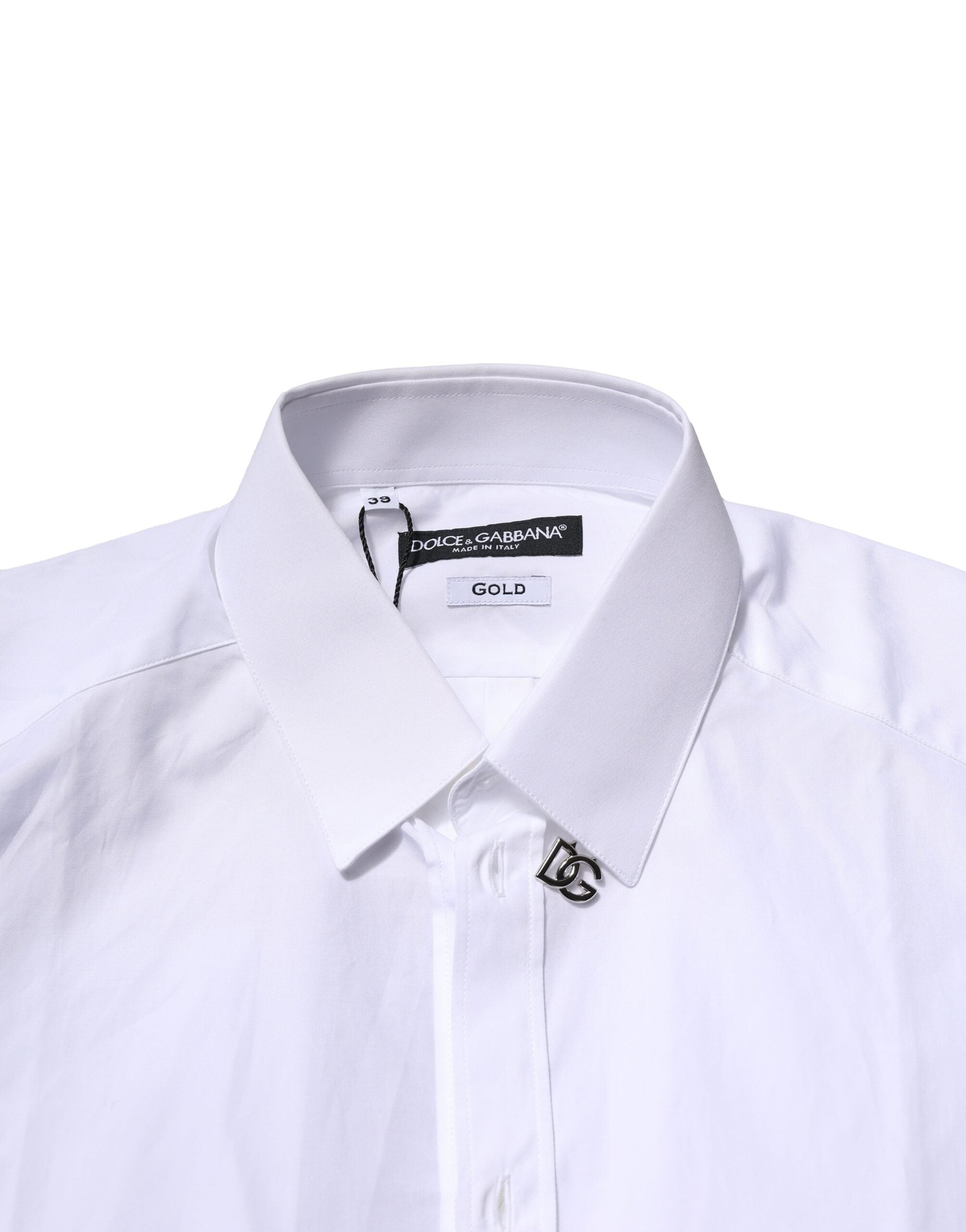 White Cotton GOLD Long Sleeves Formal Shirt