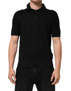Black Silk Jacquard DG Polo Shirt T-shirt