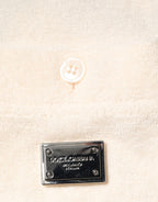 Ivory Cotton Terry Logo Pocket Polo T-shirt