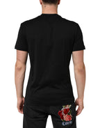 Black Cotton Embroidered DG Logo Pocket T-shirt