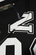 Black Cotton Letter Print Short Sleeve T-shirt